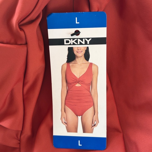DKNY Women's One Piece Swimsuit, Red  Size L - Picture 3 of 8